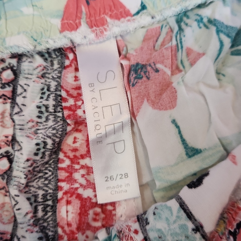 Cacique Plus Size Multicolor Floral Crop Pajama Bottoms - Picture 3 of 4